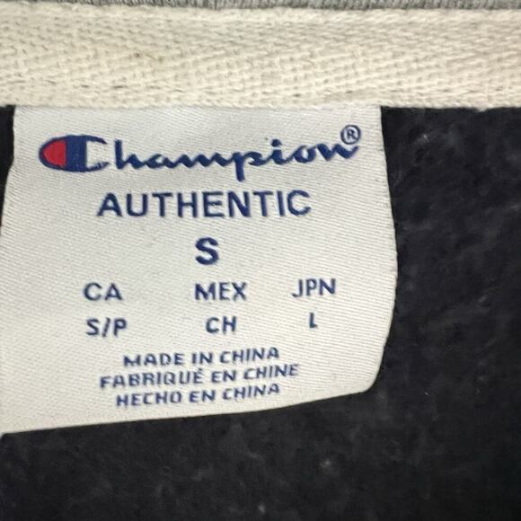 Champion Notre Dame Hoodie Sweatshirt Men's Small Blue Gray Patches - Picture 7 of 13